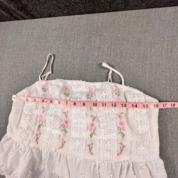 Altar’d State Jaine Floral Embroidered Eyelet Lace Crop Tank XXL Side Zip Boho - Picture 11 of 11